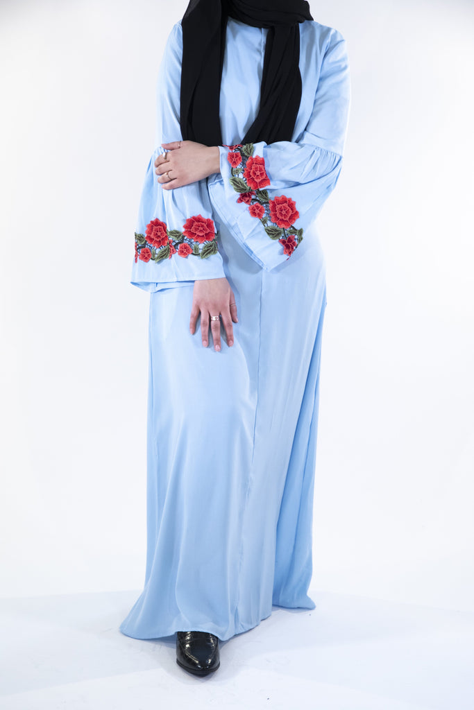 Blue - Floral Dress - Arman Hussain Studio