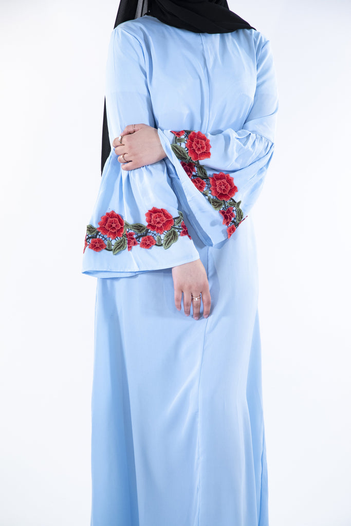 Blue - Floral Dress - Arman Hussain Studio